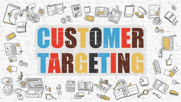 Customer Targeting in Multicolor. Doodle Design. — Stock Photo, Image