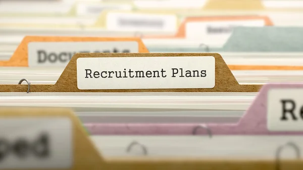 Recruitment Plans Concept. Folders in Catalog. — Stockfoto