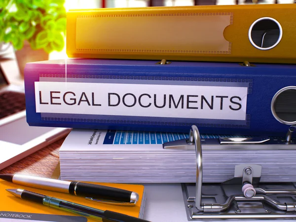 Blue Office Folder with Inscription Legal Documents. — Stock Photo, Image