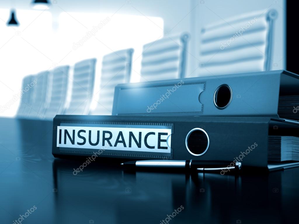 Insurance on Ring Binder. Toned Image.