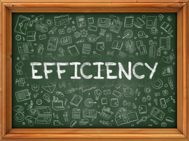 Efficiency Concept. Doodle Icons on Chalkboard.