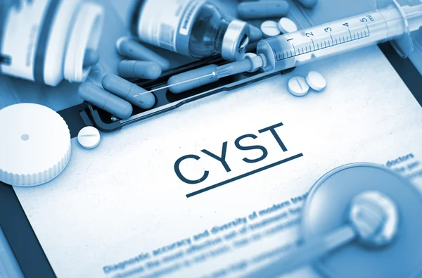 CYST Diagnosis. Medical Concept. Composition of Medicaments. — Stock Photo, Image