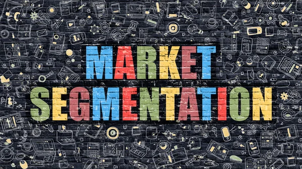 Market Segmentation Concept. Multicolor on Dark Brickwall. — Stock Photo, Image