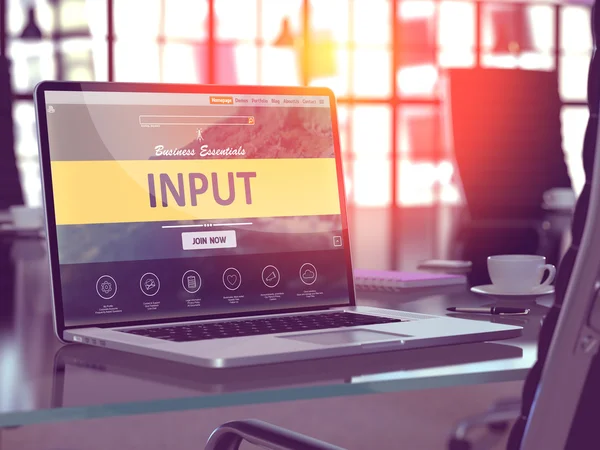 Laptop scherm met input concept. — Stockfoto