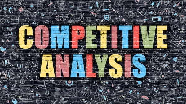 Competitive Analysis in Multicolor. Doodle Design. — Stock Photo, Image