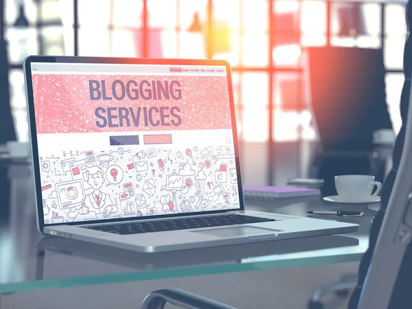 Blogging Services Concept on Laptop Screen. — стокове фото