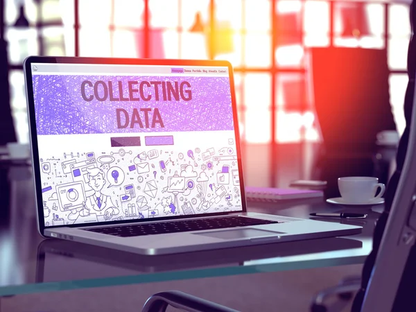 Collecting Data Concept on Laptop Screen. — Stock Photo, Image