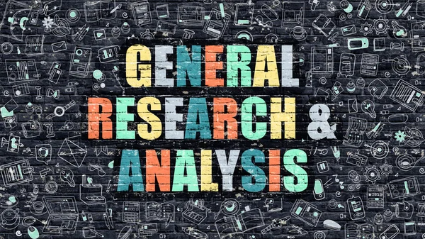 General Research and Analysis in Multicolor. Diseño de Doodle . — Foto de Stock