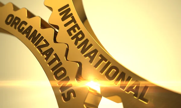 Концепция международных организаций. Golden Gears . — стоковое фото