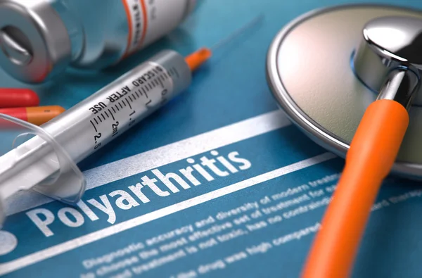 Polyarthritis-nyomtatott diagnózis. Orvosi koncepció. — Stock Fotó