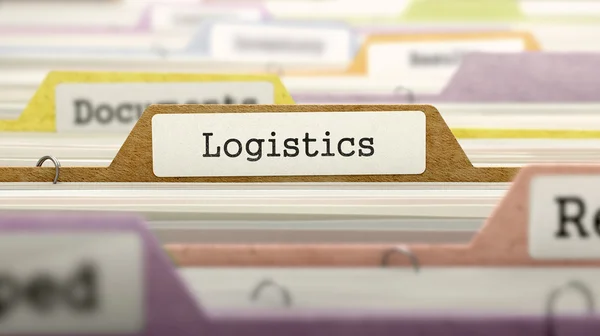 Bestandsmap met het label logistiek — Stockfoto