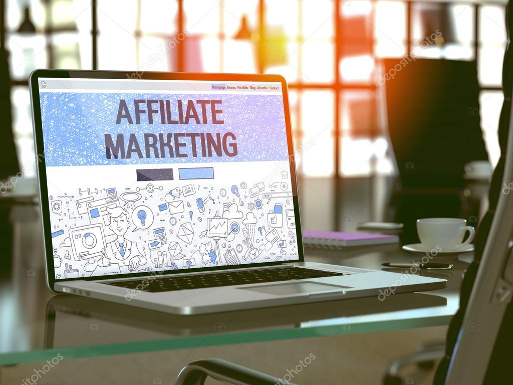 Affiliate Marketing Concept on Laptop Screen.