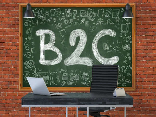 B2C dibujado a mano en pizarra de oficina . — Foto de Stock