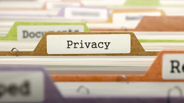 Privacy concept op folder register. — Stockfoto