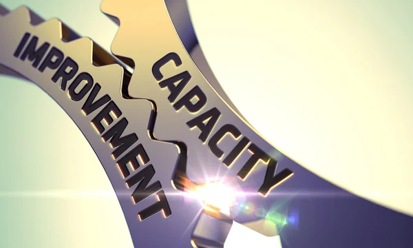 Capacity Improvement Concept. Golden Gears. — Stock Photo, Image