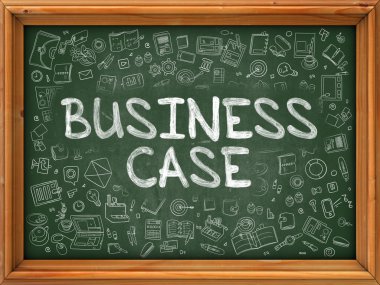 El Çizilmiş İş Case ile Yeşil Chalkboard.