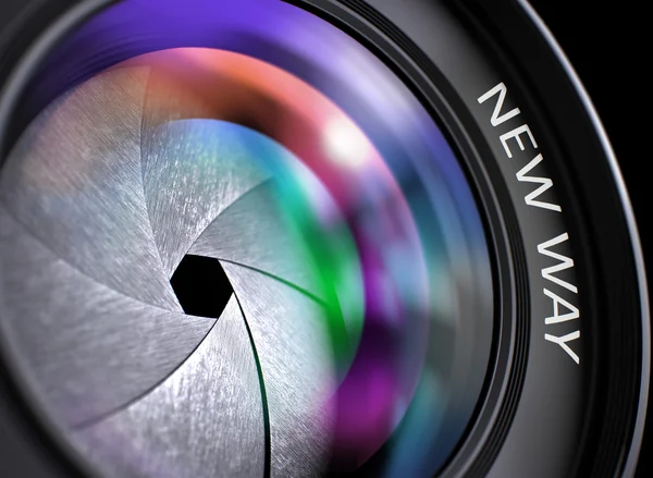 Lente de close-up de câmera com nova maneira . — Fotografia de Stock