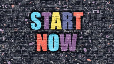 Koyu Tuğla Duvarda Şimdi Başlayın.