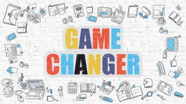 Game Changer Concept with Doodle Design Icons. clipart