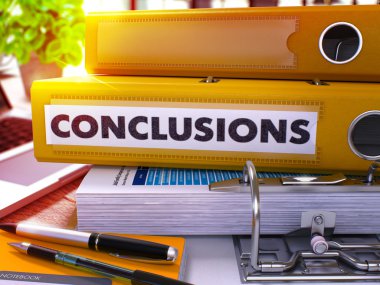 Yellow Office Folder with Inscription Conclusions.