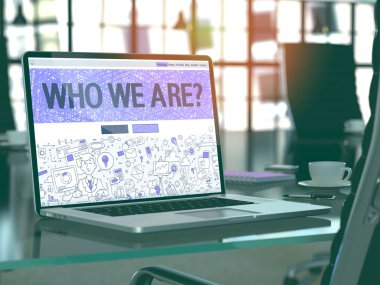 Who We Are Concept on Laptop Screen.