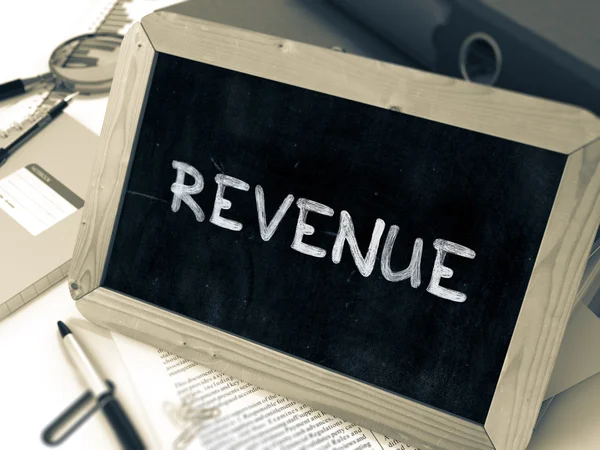 Revenue - Chalkboard with Hand Drawn Text. — Stock Photo, Image