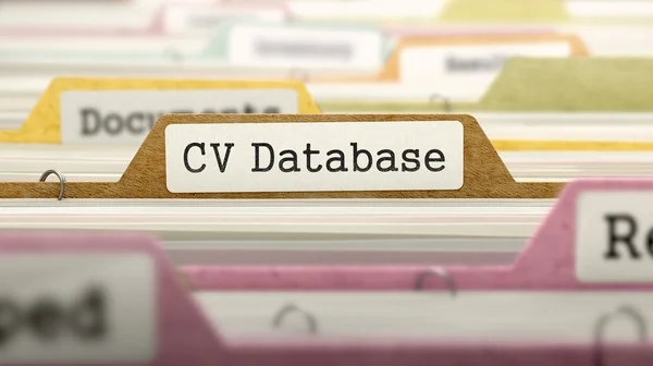 CV Database Concept on File Label. — 스톡 사진