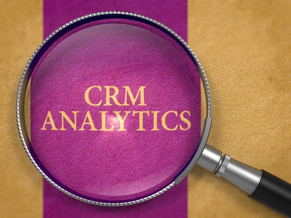 CRM Analytics through Magnifying Glass. — Stock Photo, Image