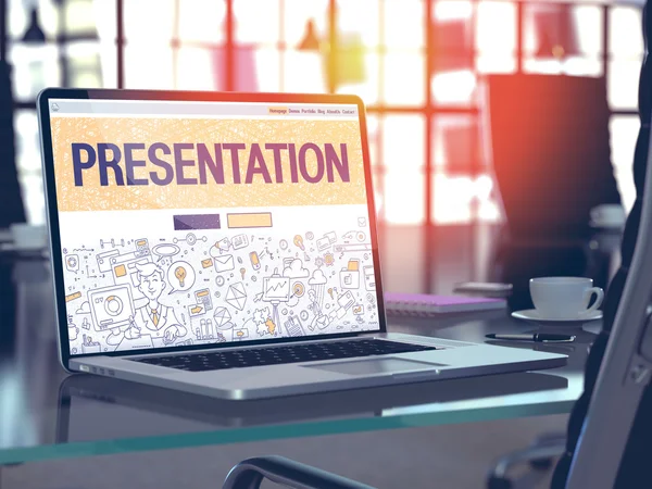 Laptop Screen with Presentation Concept. — Stock Photo, Image