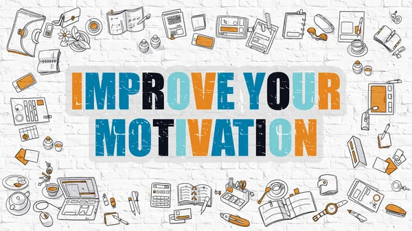 Improve Your Motivation in Multicolor. Doodle Design. — Stock Photo, Image