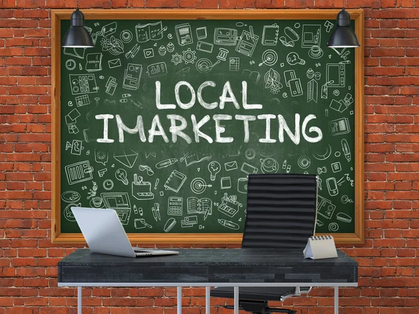 Imarketing local sur tableau de bord dans le bureau . — Photo