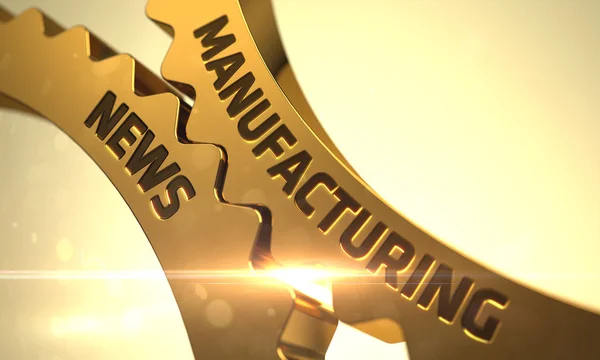 Golden Gears-a gyártási Hírek koncepció. — Stock Fotó
