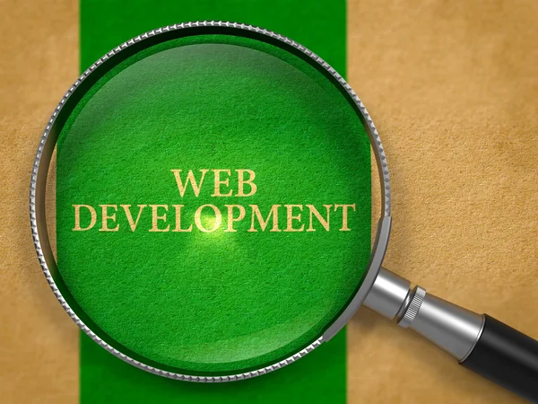 Web Development through Magnifying Glass. — Stock Photo, Image