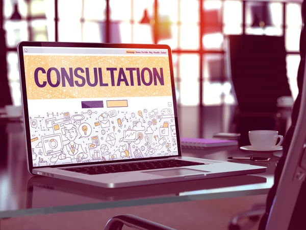Consultation - Concept on Laptop Screen. — Stock Photo, Image