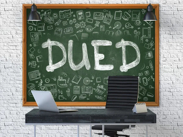 Hand Drawn Dued on Office Chalkboard. — Stock Photo, Image