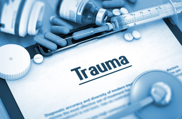 Trauma. Medical Concept. Composition of Medicaments. — Stock Photo, Image