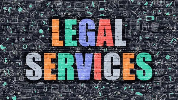 Usługi prawne w Multicolor. Doodle projektowanie. — Zdjęcie stockowe