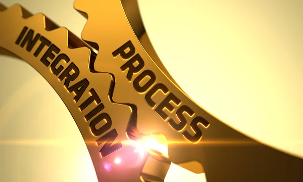 Process Integration on the Golden Cog Gears. — Stock Photo, Image