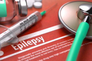 Epilepsi - Turuncu Arka Planda Baskılı Tanı.