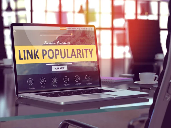 Laptop Screen with Link Popularity Concept. — Stock Photo, Image