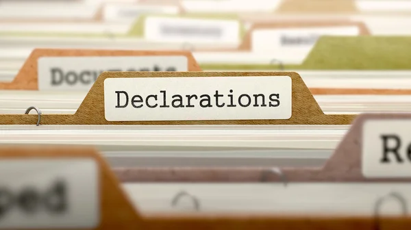 Декларации о бизнес-папке в каталоге . — стоковое фото