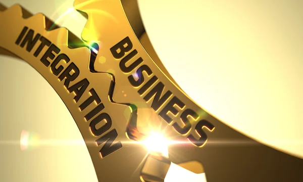 Business Integration on the Golden Gears. — Stock Photo, Image