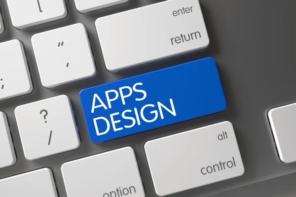 Toetsenbord met blauw toetsenblok-Apps Design. — Stockfoto