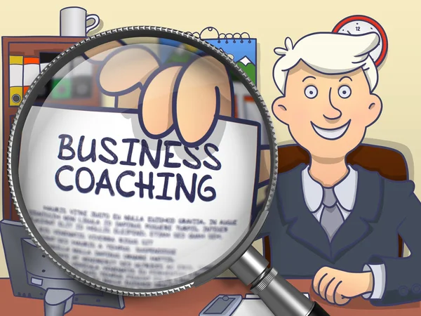 Business Coaching através da Lens. Conceito de doodle . — Fotografia de Stock