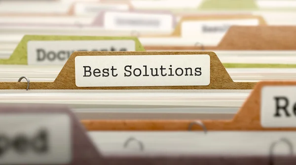 Las mejores soluciones en carpeta de negocio en catálogo . — Foto de Stock