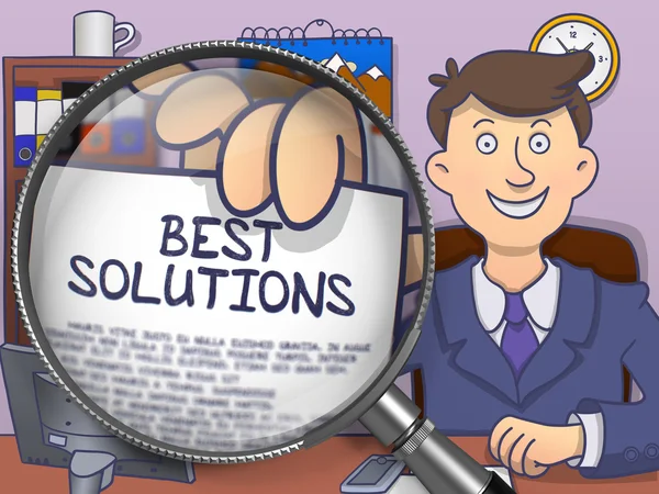 Best Solutions through Lens. Doodle Design. — Stock Photo, Image
