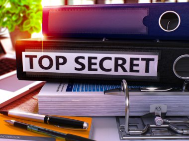 Black Ring Binder üzerinde Çok Gizli. Bulanık, Tonlu Görüntü.