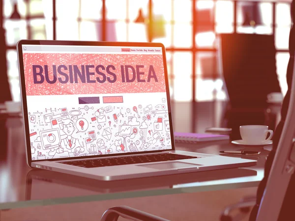 Концепция бизнес-идеи на экране ноутбука . — стоковое фото