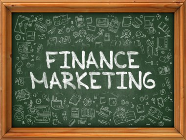 Finance Marketing - Hand Drawn on Green Chalkboard.
