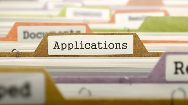 Applications Concept on File Label. — Stock fotografie